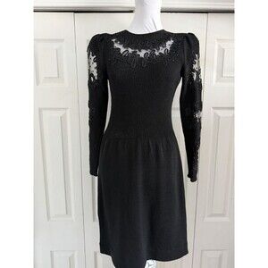 Vintage 70s 80s Pat Sandler Wellmore Saks Neiman Dress Stretch Dressy Knit Sz 2